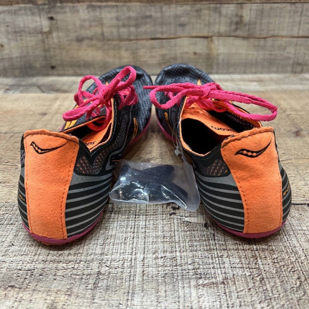 Saucony Endorphin MD4 Womens Gray/Orange Track Running Spikes Size 7 NWOB READ* - Picture 3 of 5